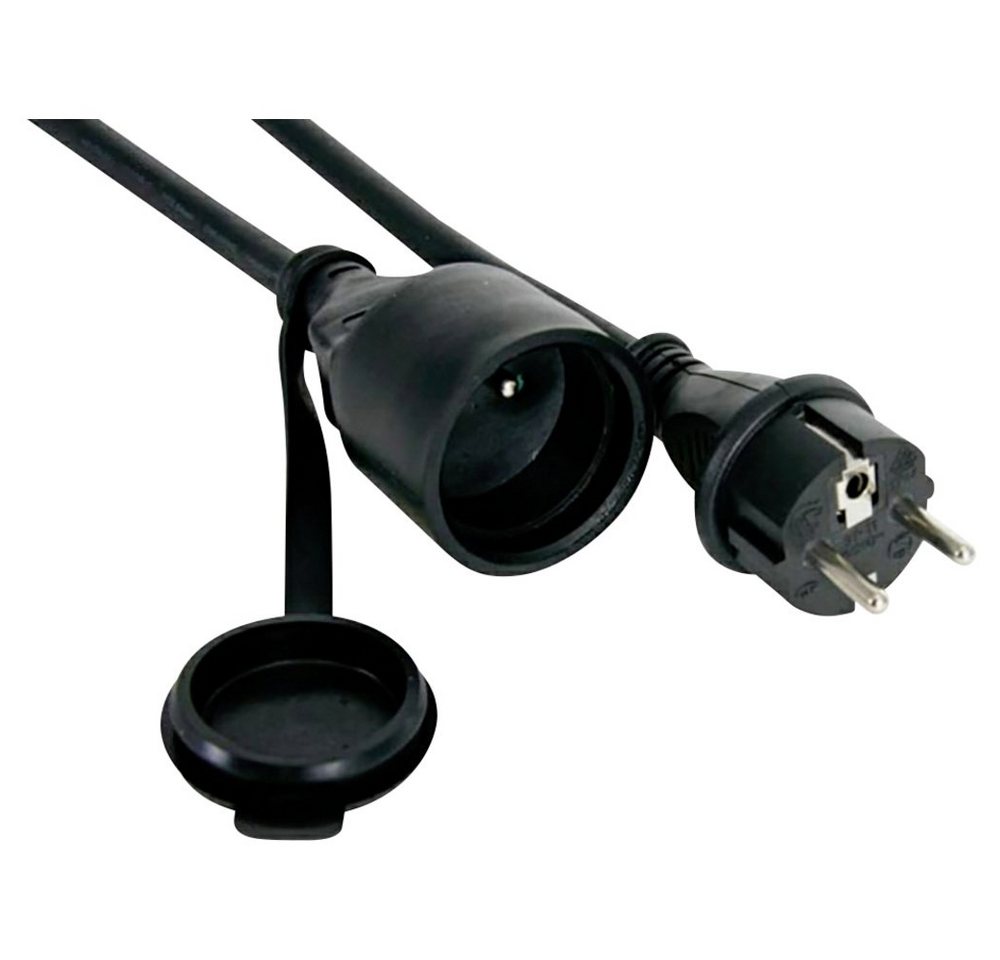 PEREL Perel EC01.5R15STBHQ Strom Verlängerungskabel 16 A Schwarz 1.50 m H05 Verlängerungskabel, (150.00 cm) von PEREL