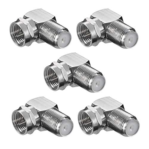 5X Perfect Winkeladapter, F-Stecker > F-Buchse 90°, SAT-Adapter für Satellitenkabel BZW. Koaxialkabel, 5 Stück von PERFECT EQUIPMENT FOR YOUR HOME