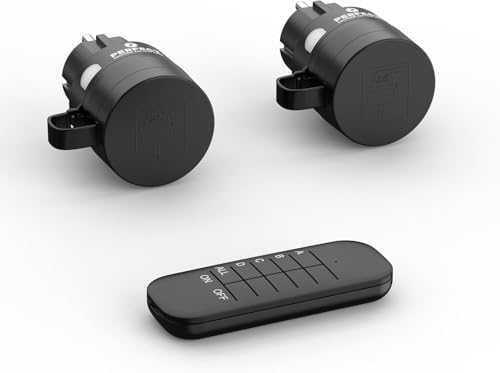 Perfect Funksteckdosen mit Fernbedienung Aussen, 2 x Steckdose mit Funkfernbedienung, 2300 Watt, 230V Outdoor Set, 30m Reichweite, IP44, Stromsparen, Schwarz von PERFECT EQUIPMENT FOR YOUR HOME