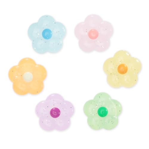 PERFECTSIGHT, Niedliche Glitzer-Blumen-Daumengriffkappen, kompatibel mit Nintendo Switch/OLED/Switch Lite-Konsole, Tastenabdeckung für NS Joycon Controller, 6 Stück Kawaii Joystick-Kappen-Blume von PERFECTSIGHT