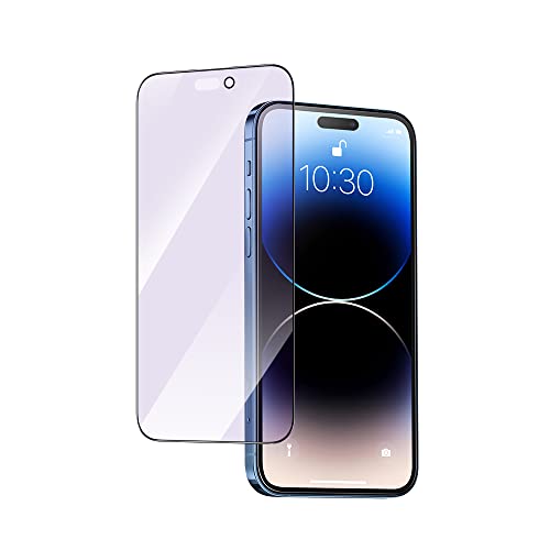 PERFECTSIGHT Anti-Blaulicht-Displayschutzfolie aus gehärtetem Glas, kompatibel mit iPhone 14 Pro Max 6,7 Zoll 2022, Augenschutz Blaulichtblocker, HD klar Anti-Fingerabdruck Anti-Ermüdung 5X stärker von PERFECTSIGHT
