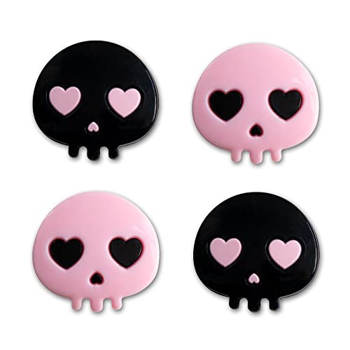 PERFECTSIGHT Niedliche Daumengriffkappen für Playstation 4/5, PS5, PS4, Xbox Series X/S, Switch Pro Controller, 4 Stück Kawaii Soft Rubber 3D Analog Thumbsticks Grips Joystick Cover (Totenkopf) von PERFECTSIGHT