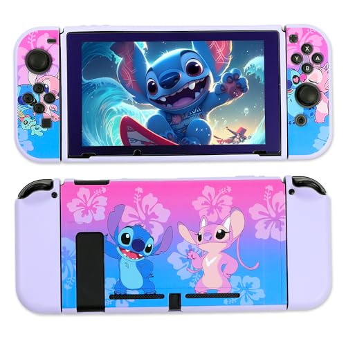 PERFECTSIGHT Schutzhülle kompatibel mit Nintendo Switch, Kawaii Weiche TPU Slim Schutzhülle Cute Cartoon Hartschale Dockable Case für NS Konsole und Joycon Controller, S & A von PERFECTSIGHT