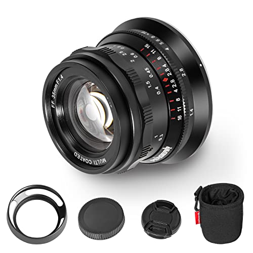 PERGEAR 35mm F1.4 Vollformat-Objektiv mit manueller Fokussierung, kompatibel mit spiegellosen Canon EOS-R-Kameras mit Vollformat EOS R RP R5 R6 von PERGEAR