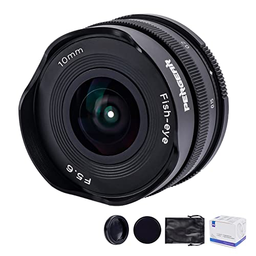 Pergear 10mm F5.6 Fisheye-Objektiv, Kompatibel mit APS-C Fuji X-Mount-Kameras X-E1 X-E2 X-E3 X-T1 X-T2 X-T3 X-T4 XT-10 X-T20 X-T30 X- PRO1 X-PRO2 von PERGEAR