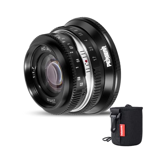 Pergear 25mm F1.7 manuelles APS-C Canon RF-Mount-Objektiv mit großer Blende, kompatibel mit Canon EOS R, EOS RP, R5 C, R5, R6, R3, R10, R7, R6 II, R50, R8, R100 (Black) von PERGEAR