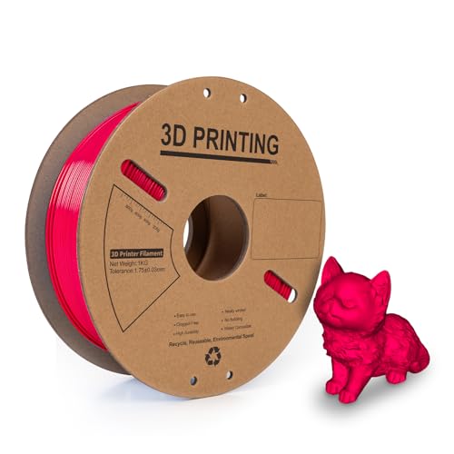 Pergear PLA 3D-Druckfilament, 1 kg, 1,75 mm Maßgenauigkeit ± 0,02 mm, Rot von PERGEAR