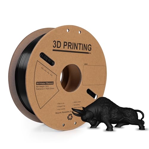 Pergear PLA 3D-Druckfilament, 1 kg, 1,75 mm Maßgenauigkeit ± 0,02 mm, Schwarz von PERGEAR