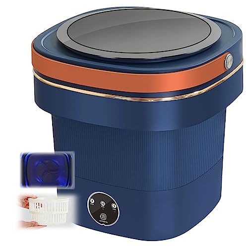 Mini Tragbare Waschmaschine 9L mit hoher Kapazität mit Blue Ray und 3 Modi Tragbare Wäsche Beste Geschenkwahl (Color : Blue, Size : Charging) von PERTID