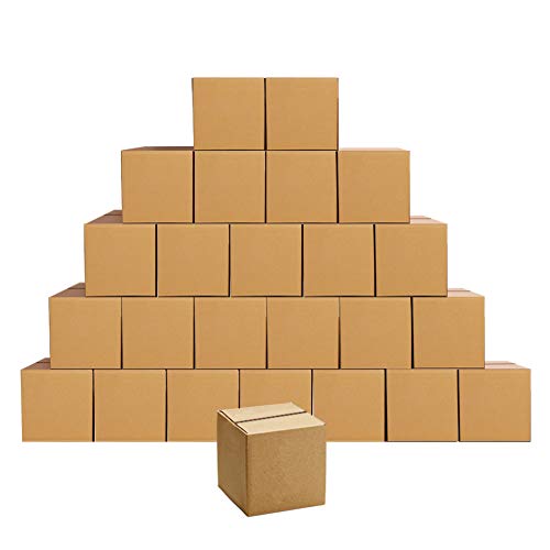 PETAFLOP 25 Stück Braune Kleine Versandkarton aus Wellpappe, Faltkarton 10,2 x 10,2 x 10,2 cm geeignet für den Transport und die Lagerung von Gegenständen von PETAFLOP