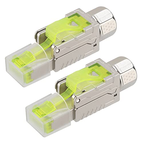 PETECHTOOL RJ45 Stecker Werkzeuglos Cat7 Cat6A Netzwerkstecker LAN Ethernet Stecker Verlegekabel 20 Gbps 1000 MHz 2 Stück von PETECHTOOL