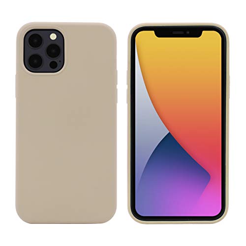 PETERONG Hülle Silikon für iPhone 12 Pro Max(6,7 Zoll), Silikon Handyhülle, Silikon Protective Case, Slim Fit Schutzhülle, Stoßfest Voller Schutz Case für iPhone 12 Pro Max 6,7-Zoll(Warmes Grau) von PETERONG