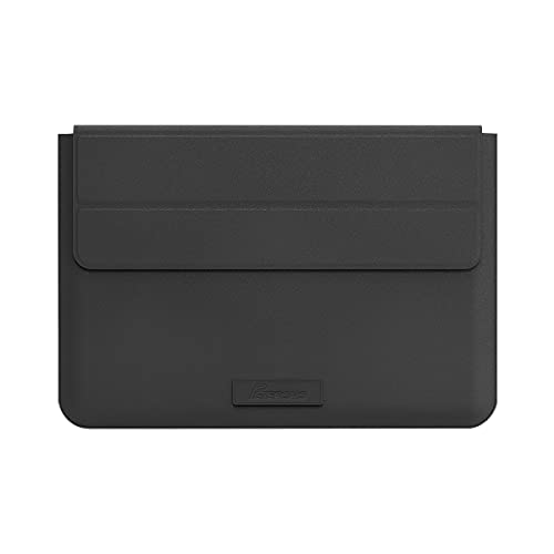 PETERONG Laptop Hülle Tasche 14 Zoll mit Ständer Slim PU Leder Laptop Schutzhülle Leather Sleeve Kompatibel mit (2021) 14" MacBook Pro/M1 Pro/M1 Max/(2016-2020) 13" MacBook Air/MacBook Pro/M1(Schwarz) von PETERONG