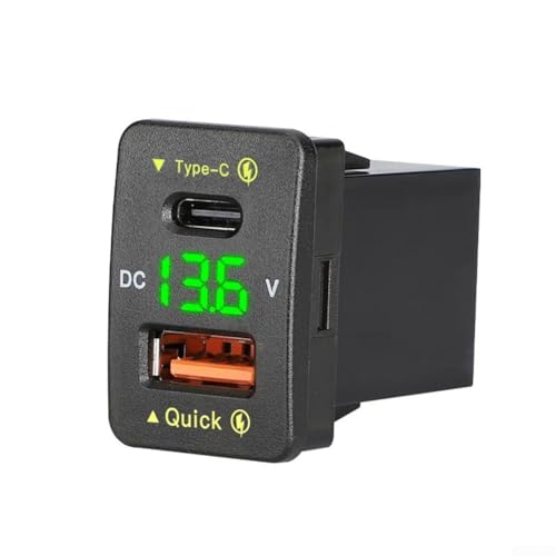36 W USB-Autoladegerät mit zwei Anschlüssen für QC3 0 Schnellladung & Typ C PD für effizientes Laden (grünes Licht) von PETSTIBLE