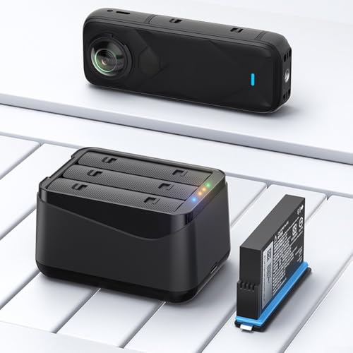 Action Kamera Akku Ladegerät, Für Insta360 X5 Kamera Tragbare Ladestation Multi Akku Aufbewahrungsbox Kompakt 3 Akku Ladestation Schwarz Action Kamera Akku Ladegerät, Für Insta360 X5 Kamera Tragbare Ladestation Multi Akku Aufbewahrungsbox Kompakt 3 Akku Ladestation Schwarz von PETSTIBLE