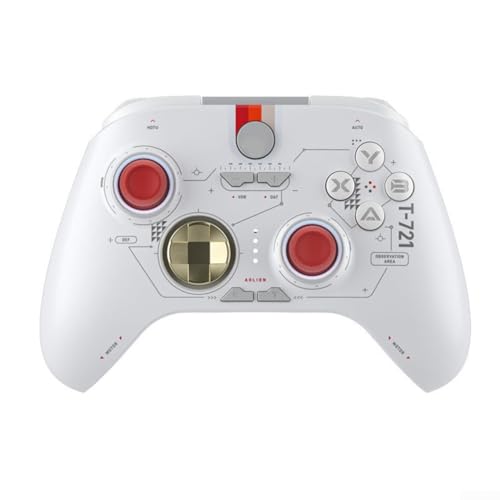 Kabelloser Gaming-Controller mit RGB-Beleuchtung und Hall-Effekt-Joysticks für PC, Dampf und Switch (Star White) von PETSTIBLE