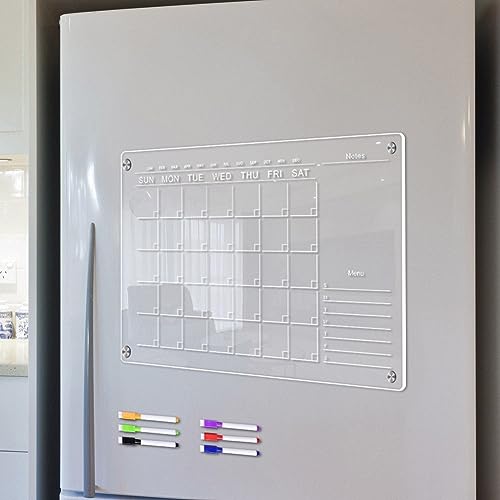 PETSTIBLE Acryl Magnetkalender, Stereo magnetische transparente acryl planer notiz board kühlschrank aufkleber für kühlschrank magnet monatliche und wöchentliche kalender, A3, (2450605062) von PETSTIBLE