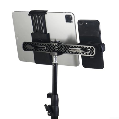 PETSTIBLE Mikrofonständer mit Doppelclip-Halterungen und Tablet-Unterstützung (2 x Handyhalterung) von PETSTIBLE