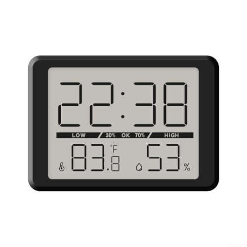 PETSTIBLE Mini-Digitaluhr mit Temperatur- und Feuchtigkeitssensor, für Zuhause, Büro oder Reisen (schwarz) von PETSTIBLE