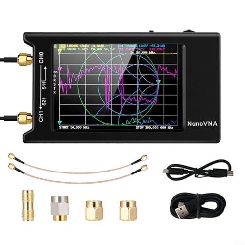 Verbesserter NanoVNA-H4 Vektor-Netzwerkanalysator, 50 kHz - 1,5 GHz HF VHF UHF 10,2 cm Touchscreen-Antennenanalysator zur Messung von S-Parametern, Spannungs-Wellenverhältnis usw. von PETSTIBLE