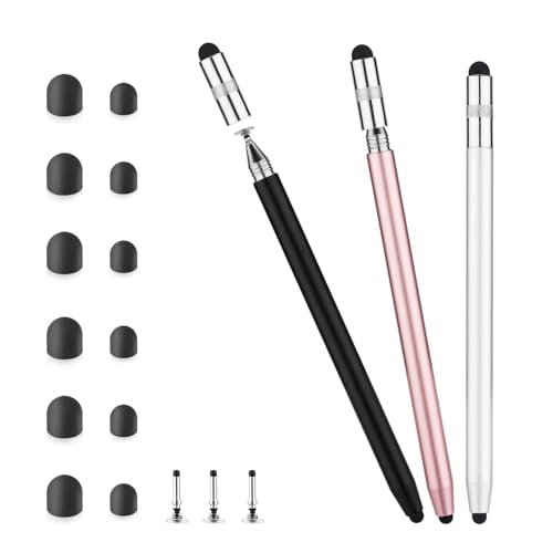 3stk Eingabestift für Touchscreen, Multifunktionaler 3-in-1-Stift mit 0,5cm und 0,7cm Gummispitze Transparent Scheibenspitze Universeller Kapazitiver Eingabestift für Phone Pad Kindle 3stk Eingabestift für Touchscreen, Multifunktionaler 3-in-1-Stift mit 0,5cm und 0,7cm Gummispitze Transparent Scheibenspitze Universeller Kapazitiver Eingabestift für Phone Pad Kindle von PEUTIER