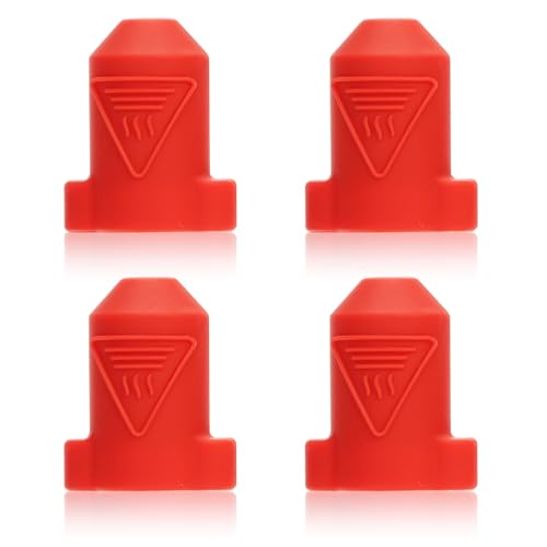 4 Stück Silikon Schutzhülle für Creality Ender 3 V3 KE, Wärmeisolierung Hotend Silikon Heizblock Abdeckungsgehäuse Zubehör Kompatibel mit 3 V3 KE/K1/K1 Max/CR-10 SE (Rot) von PEUTIER