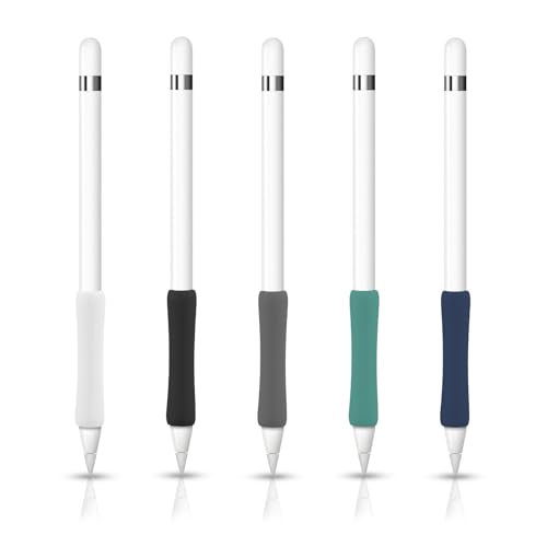 5 Stück Griffe für Apple Pencil 1st 2nd / Apple Pen USB C, 6 x 1,3cm Bunte Anti-Rutsch Silikonhülle Kompatibel mit iPad Stylus Pencil von PEUTIER