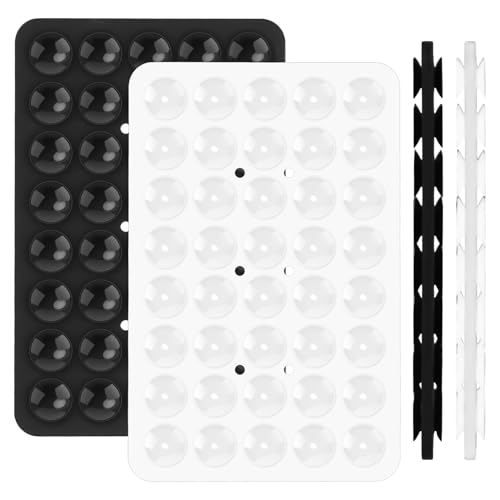 PEUTIER 2 St Silikon Handyhülle mit Saugnapf, Doppelseitig Handyhülle mit Saugnapf Freisprecheinrichtung Silikon-Handy-Klebegriff Geschenk kompatibel mit iPhone Android von PEUTIER