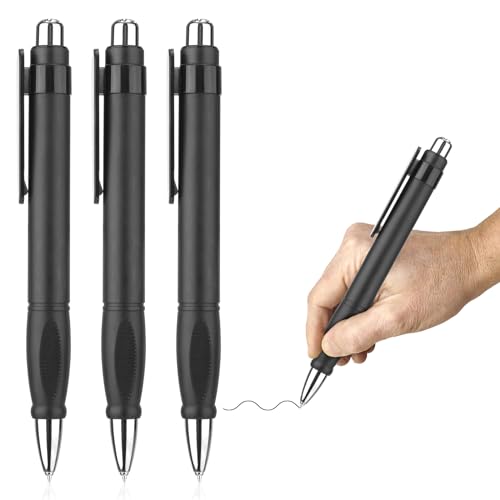 PEUTIER 3 Stück Große Dicker Stift Schwerer Stift, 20cm Übergroß Beschwerter Stift Gewichteter Stift Fette Stifte Riesiges Schreibgerät für Schule und Büro (Schwarz) von PEUTIER
