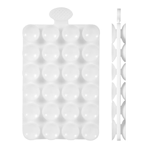 PEUTIER Doppelseitige Silikon Telefonhalter mit Saugnapf, 1,4cm Durchmesser Handy Saugnapf Halterung Freihändig Telefonhalter Spiegel für Mobilgeräte Spiegelglas (Weiß) von PEUTIER