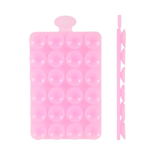 PEUTIER Telefonhalter mit Saugnapf, 1,4cm Durchmesser Selbstklebend Silikon Saugnapf Handy Vielseitig Einsetzbar Freihändig Telefonhalter Spiegel für Mobilgeräte Spiegelglas (Kristallrosa) von PEUTIER