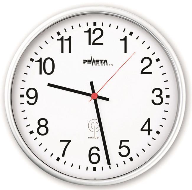 Peweta 51.130.311 Funkuhr 1,5V innen D300mm arab.Zifferblatt ws Kunststoff von PEWETA KG (GmbH + Co.)