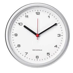 PEWETA Funkwanduhr Design weiß silber Kunststoff, Ø 25,0 cm von PEWETA