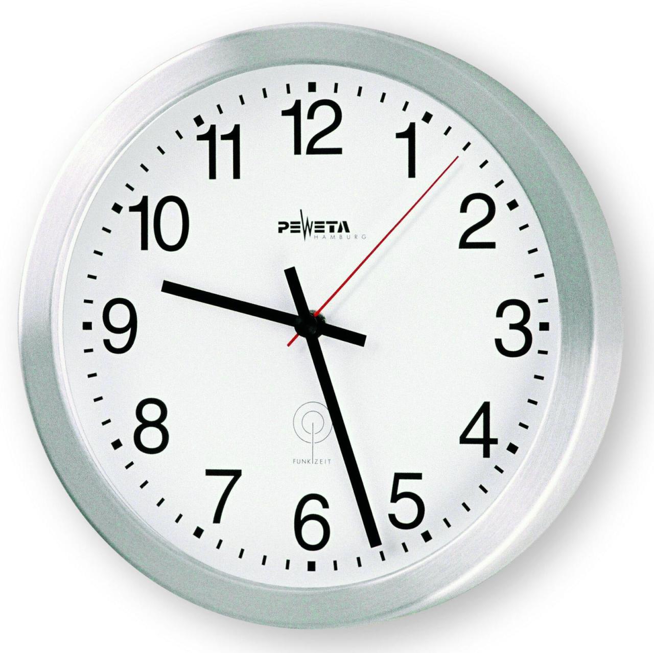 PEWETA Funkwanduhr Ø 30 cm silber PEWETA Funkwanduhr Ø 30 cm silber von PEWETA