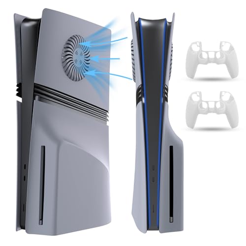 PEYANZ Frontplatte für PS5 Pro Konsole, Abdeckplatte, ABS-Schale, kratzfeste Haut, staubdicht (Grau +) von PEYANZ