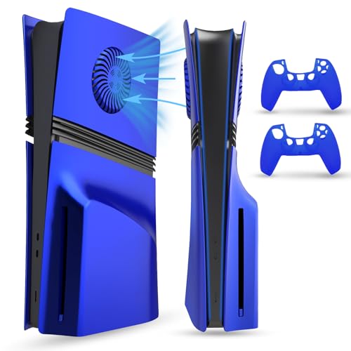 PEYANZ Frontplatte für PS5 Pro Konsole, Abdeckplatte, ABS-Schale, kratzfeste Haut, staubdicht (blau+) von PEYANZ