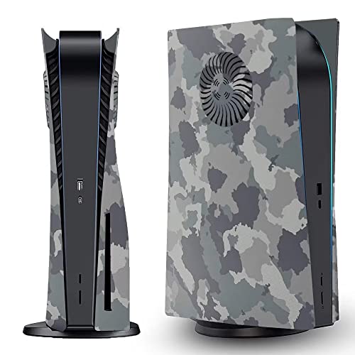 PEYANZ PS5 Konsolenabdeckung ABS Schale Ersatz Frontplatte Anti-Kratzer Staubdicht (Disc Edition, Camouflage) von PEYANZ