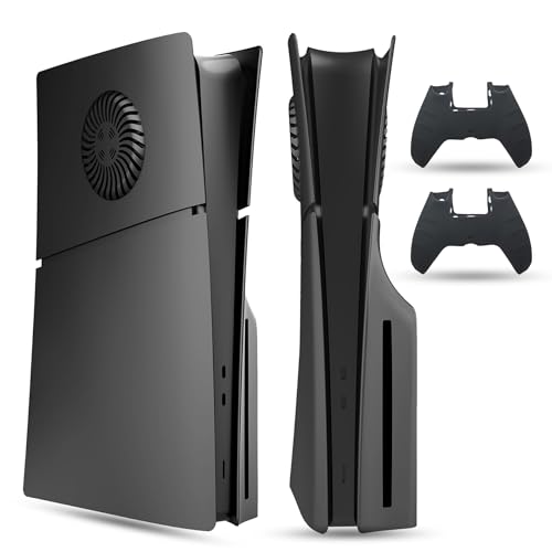 PEYANZ PS5 Slim Faceplate (Disc Edition) - Schützende ABS-Schale mit Wärmeableitung, kratzfeste, matte Oberfläche, einfache Installation, inklusive 2 Silikon-Controller-Abdeckungen von PEYANZ
