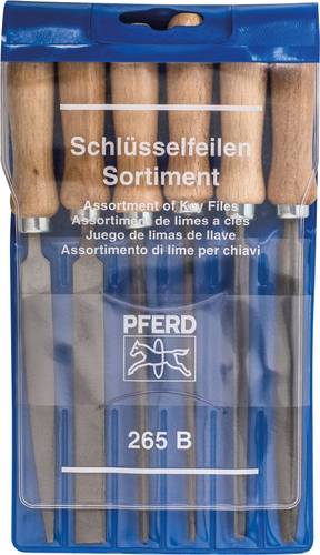 PFERD 11706100 Schlüsselfeilen-Set Hieb 2 inkl. Feilenheften in Kunststofftasche Länge 100mm 1St. von PFERD