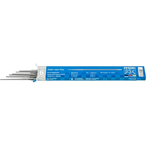 PFERD 17074 Premium Line Kettensägenfeile, 5/32 Zoll Durchmesser x 20,3 cm Länge (6 Stück) von PFERD