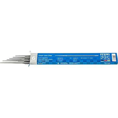 PFERD Premium Line Kettensägefeile 11/64 Zoll x 8 cm, 6 Stück - Niedriges Profil, 20.3 cm Länge von PFERD