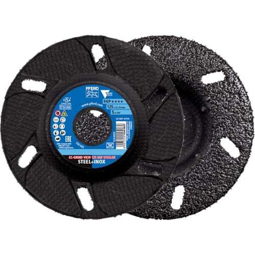 PFERD CC-GRIND® VIEW - 10x CC-GRIND VIEW Schleifscheiben 125x22,23 mm Speziallinie SGP STEELOX für Stahl/Edelstahl, 64196126 - Hochleistungs-Schleifscheibe für aggressives Schleifen von PFERD