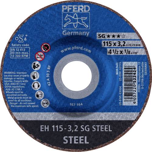 PFERD EH 115-3,2 SG STEEL 61340132 Trennscheibe gekröpft 115mm 25 St. Stahl von PFERD