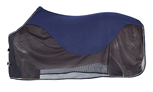 PFIFF 100489 Fliegendecke mit Fleeceeinsatz Pferdedecke Fliegenschutz Weidedecke, Blau, 125 cm von PFIFF