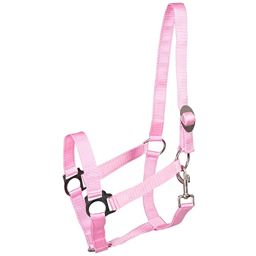 PFIFF 101668 Kunststoffhalfter, Halfter aus Kunststoff, stufenlose Verstellmöglichkeit am Genickstück, gute strapazierfähige Qualität, Pink, Shetty von PFIFF