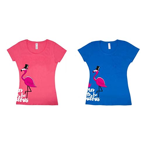 PFIFF 102520 T-Shirt 'Fabulous Flamingo', blau XS von PFIFF