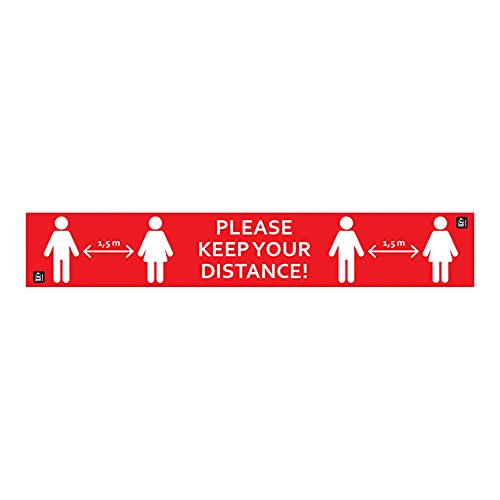 PFIFF PL102917 Fußbodenaufkleber "Keep your Distance", rot 60 von PFIFF