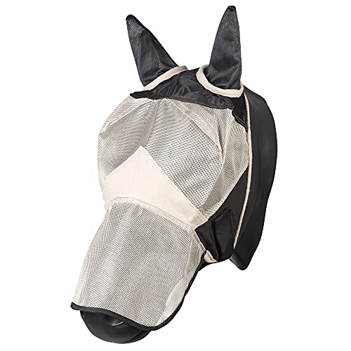 Pfiff 005119 Gesichtsmaske, Fliegenschutz Insektenschutz Ohren-Nüstern-Schutz, Schwarz-Beige Shetty von PFIFF