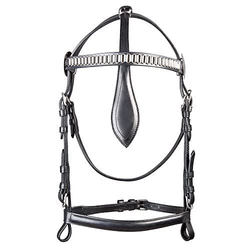 Pfiff 007327 Fahrkopfstück Standard ohne Scheuklappen, Schwarz, Pony von PFIFF