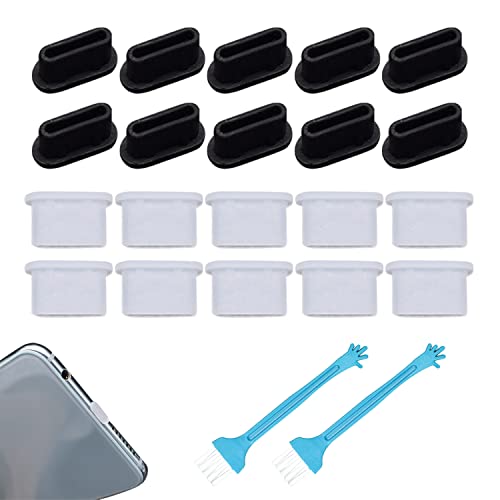 20 Stück USB C Staubschutz Stöpsel,Staubdichter Silikonstecker passend für Handy Typ C Ladeanschluss.10 Schwarze und 10 durchscheinende Farben und 2 kleine Pinsel. 20 Stück USB C Staubschutz Stöpsel,Staubdichter Silikonstecker passend für Handy Typ C Ladeanschluss.10 Schwarze und 10 durchscheinende Farben und 2 kleine Pinsel. von PFLYPF